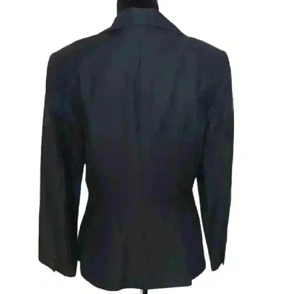 Drozdzik Bergdorf Goodman Navy Blue Linen Blazer - Picture 4 of 6